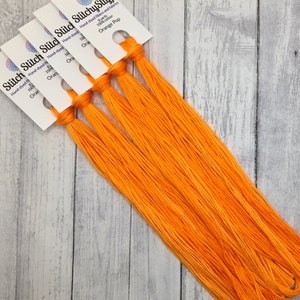 Orange Pop - hand-dyed DMC cotton floss variegated thread