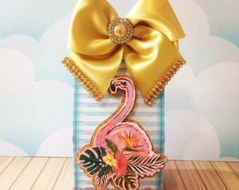 Flamingo Theme Pouch Party Favor Box. Flamingo theme Treat Boxes. Flamingo Party decor and gift boxes. Goodie bags, Treat Boxes, Candy box.