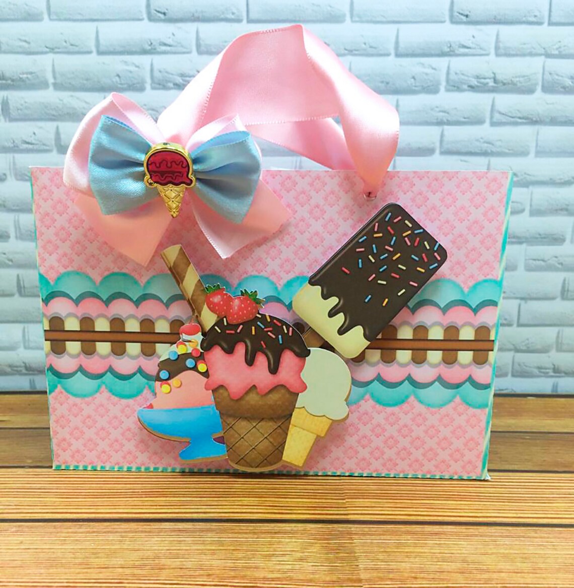 Ice Cream Themed Bag Party Favor Box. Ice Cream theme Treat Etsy