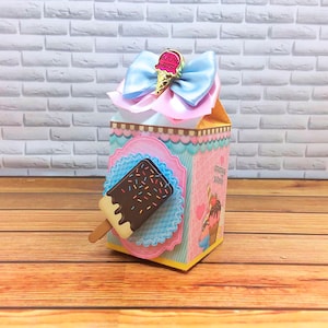 Ice Cream Theme Carton Party Favor Box. Ice Cream theme Treat Boxes. Ice Cream Party decor and gift boxes. Goodie bag, Ice cream social.