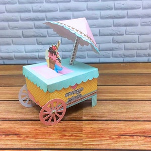 Ice Cream Cart Theme Party Favor Box. Ice Cream theme Treat Boxes. Ice Cream Party decor and gift boxes. Goodie Bag, Ice Cream social.