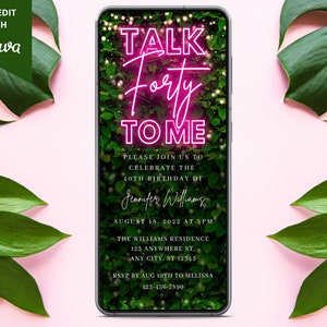 Digital Talk Forty to Me 40th Birthday Invitation Electronic - Etsy