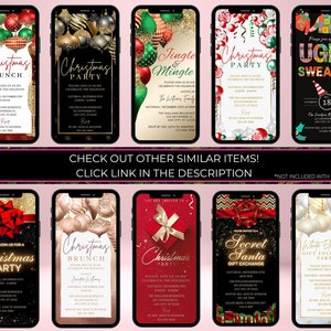 Printable Modern Black Gold Holiday Party Invitation, Christmas Party ...