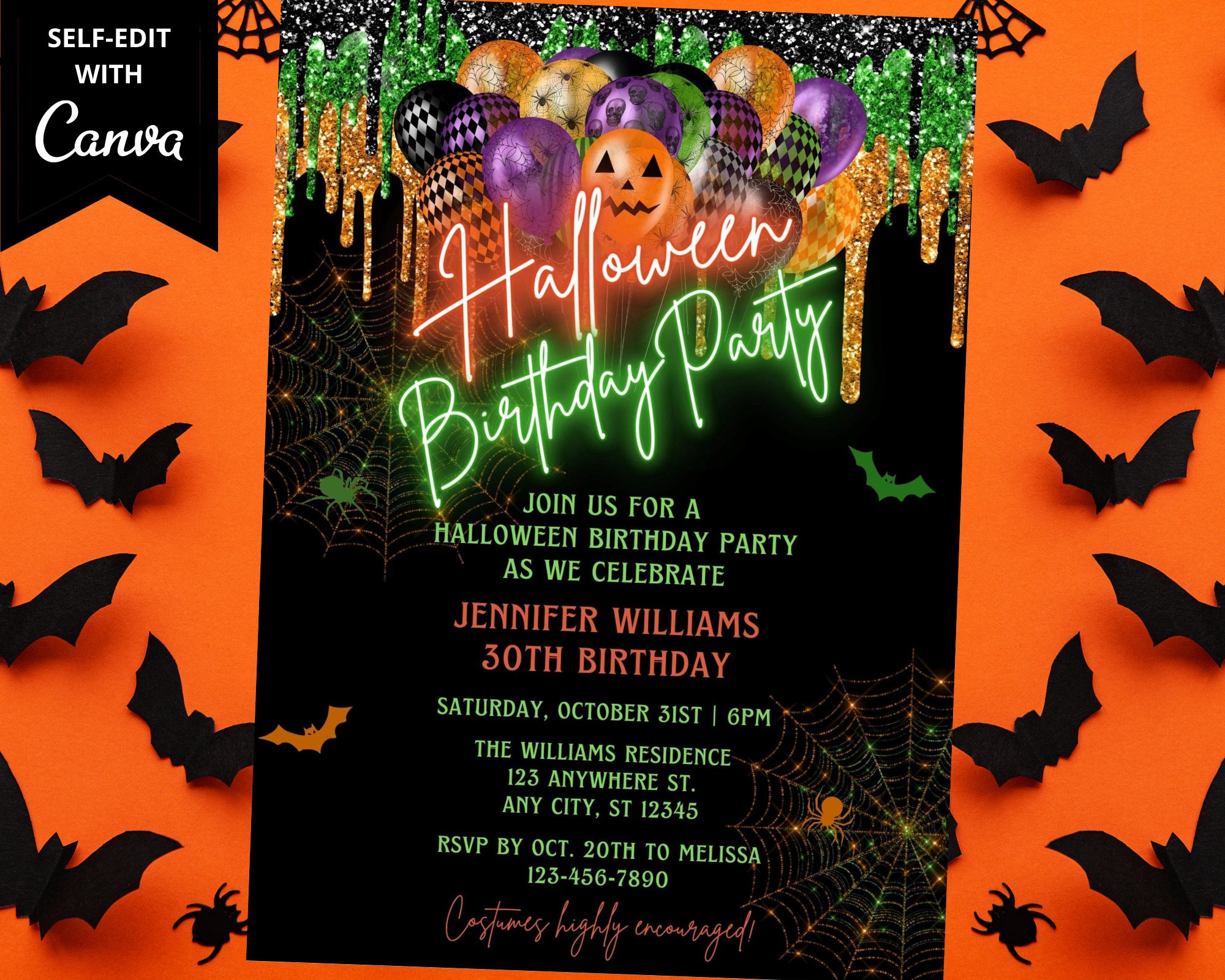 Halloween Birthday Party Invitations Templates