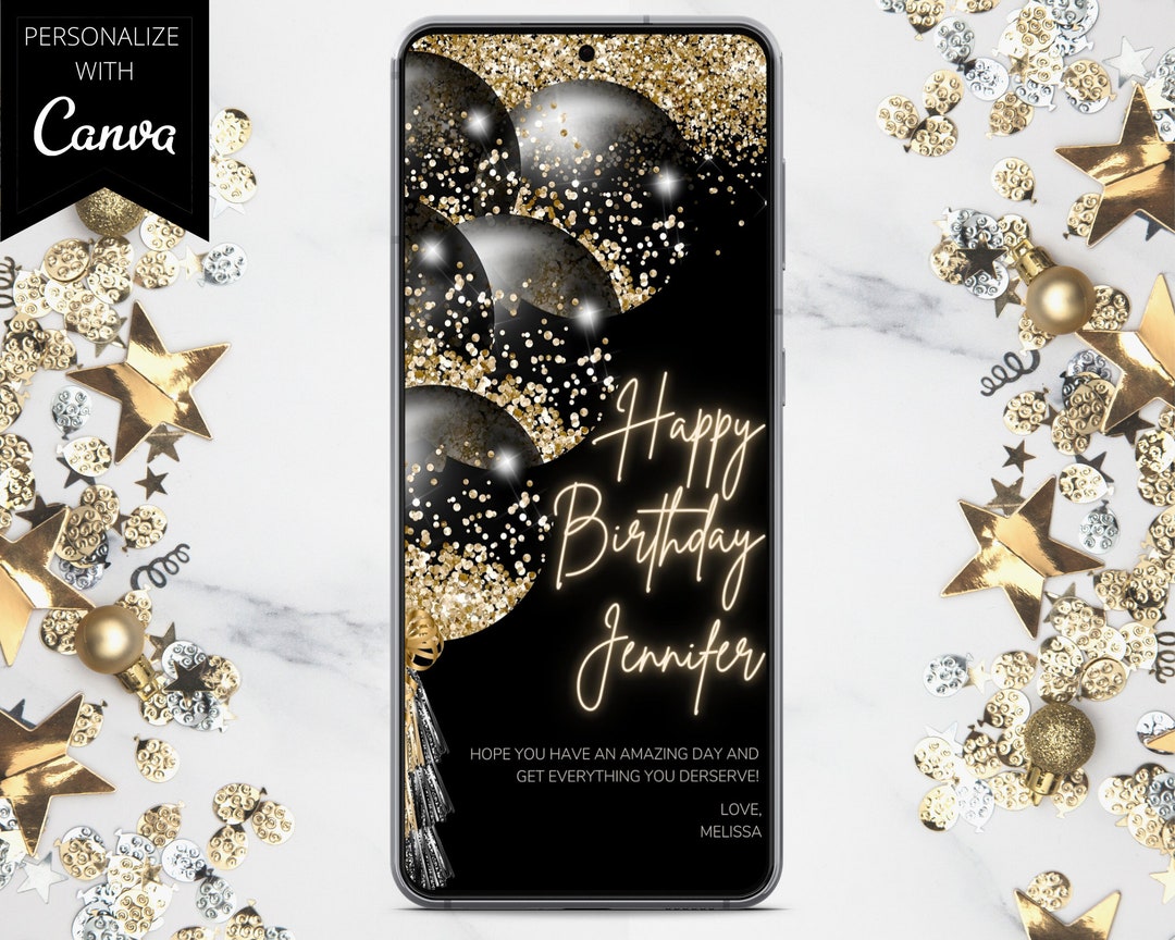 Electronic Birthday Card Digital Birthday Card Birthday Etsy