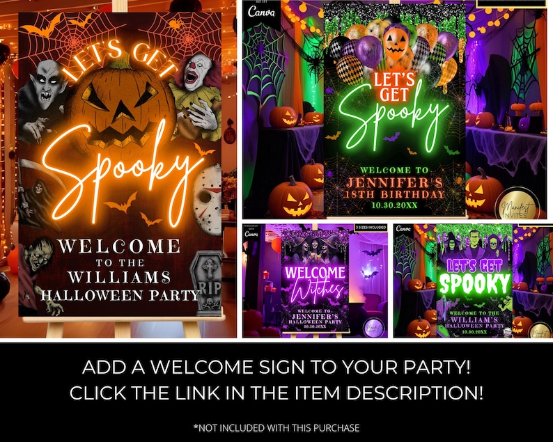Digital Halloween Fun Friends and Family Trick or Treat Monsters Invitation, Fall Party, Phone Evite, Editable Template, Instant Download image 5