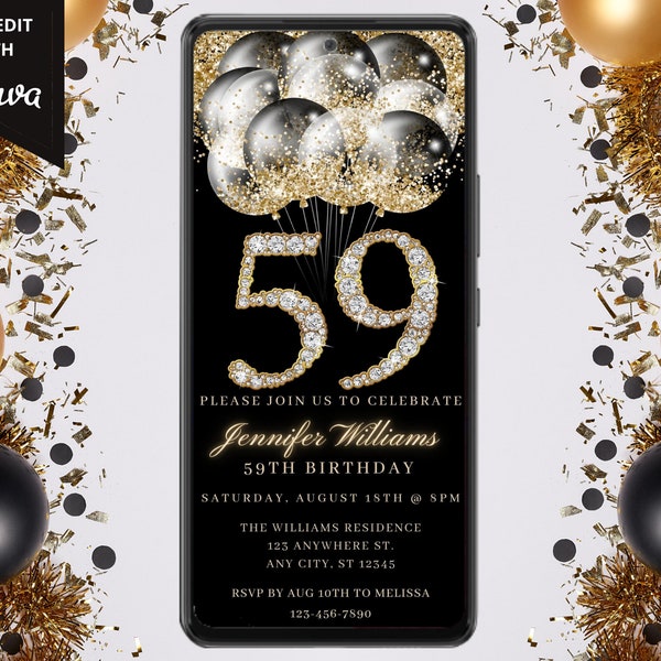 59th Birthday Party Invitations - Etsy