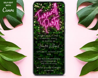 Electronic Farewell Party Invitation, Digital Going Away Party Invite, Retirement Party, Editable Template, Phone Evite, Instant Download