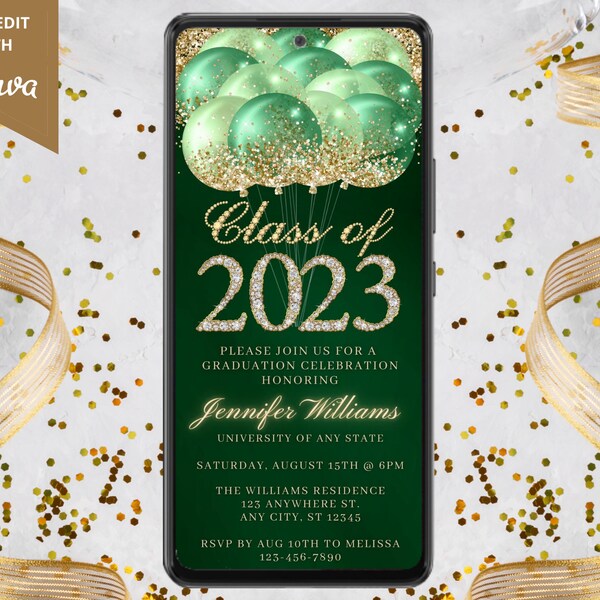 Sage Green Graduation Party Invitation 2023 Etsy