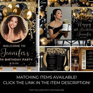 Let's Party - Collage de fotos neón negro y dorado editable - Let's Party - Let's Party - Let's Party - Let's Party - Decoración imprimible para fiestas - Plantilla de Canva - Descarga instantánea imagen 5