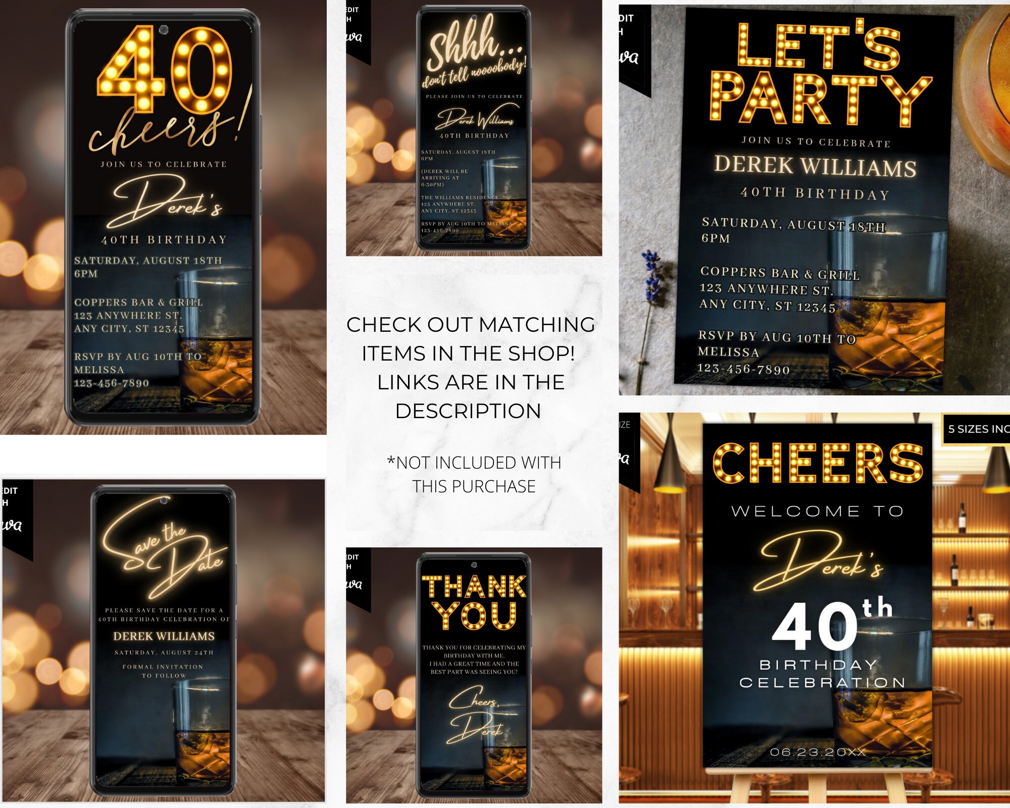 Electronic Men's 37th Birthday Party Invitation, Digital
