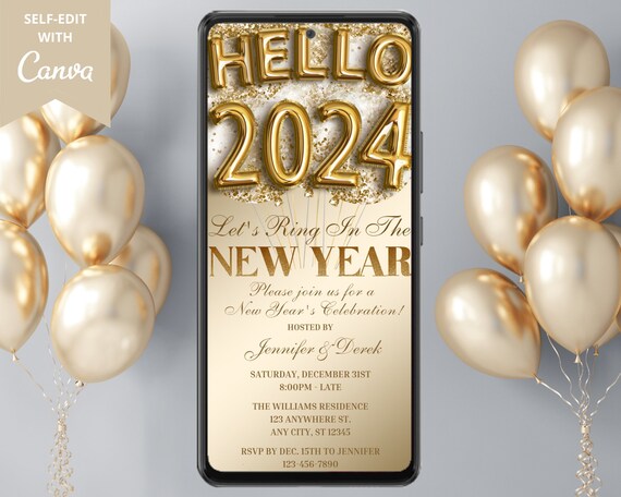  2024 Balloons Number, New Year Balloons, 2024 Gold Balloons,  Happy New Year Banner, Hello 2024 New Years Decorations, New Years Eve  Party Supplies Decorations 2024, NYE Party Decorations Supplies 2024 : Toys  & Games
