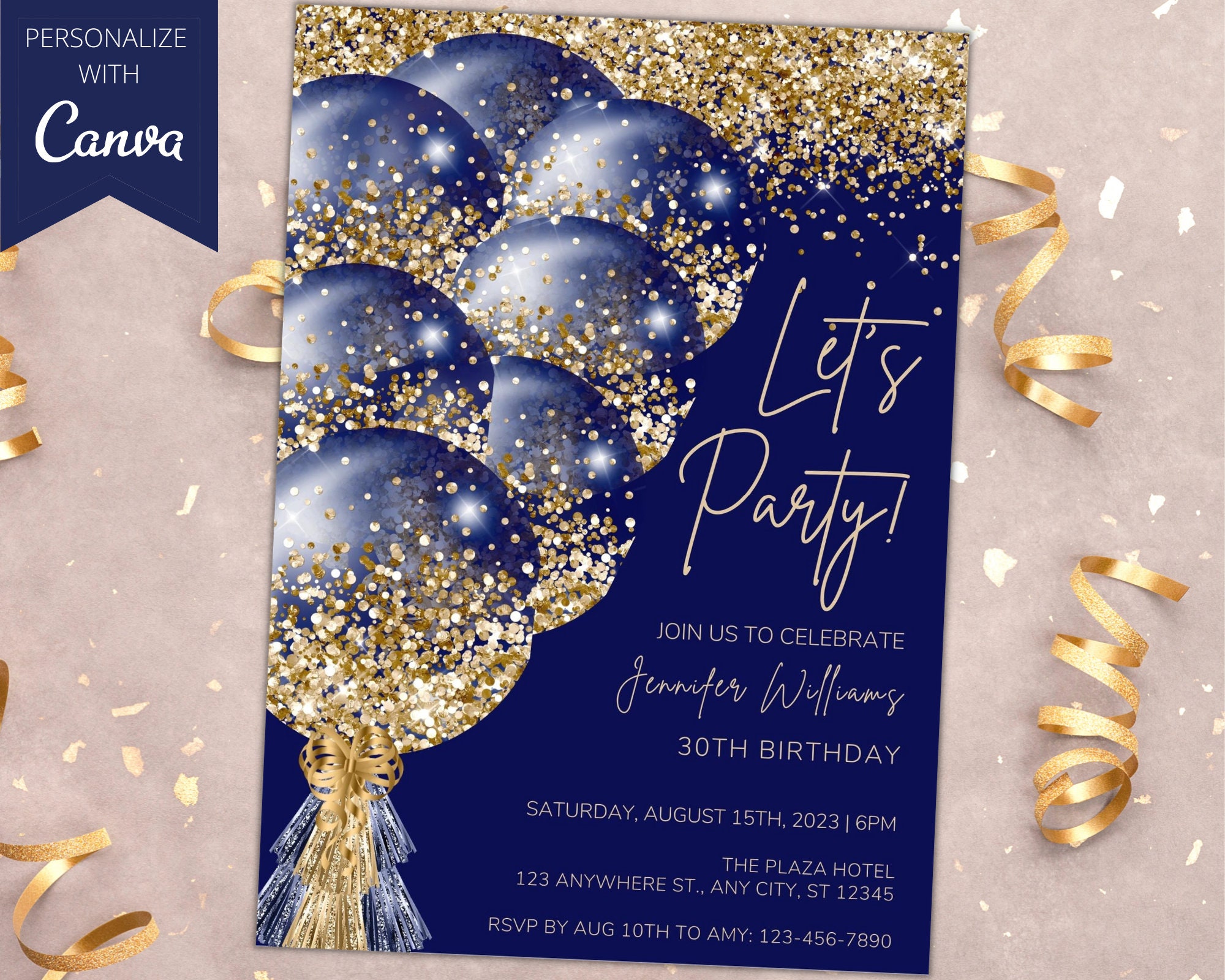 editable-navy-blue-gold-balloons-birthday-invitation-printable-party-invite-let-s-party-any-age-editable-template-instant-download-etsy