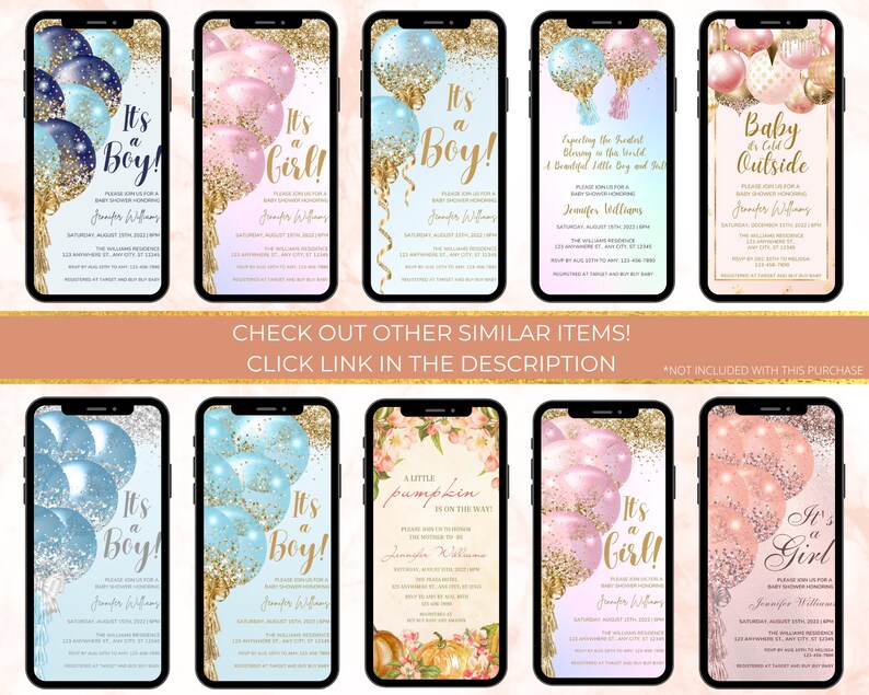 Digital Twin Baby Shower Invitation Electronic Baby Shower Etsy