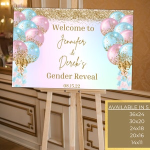 Printable Gender Reveal Welcome Sign, Editable Gender Reveal Sign, Pink ...