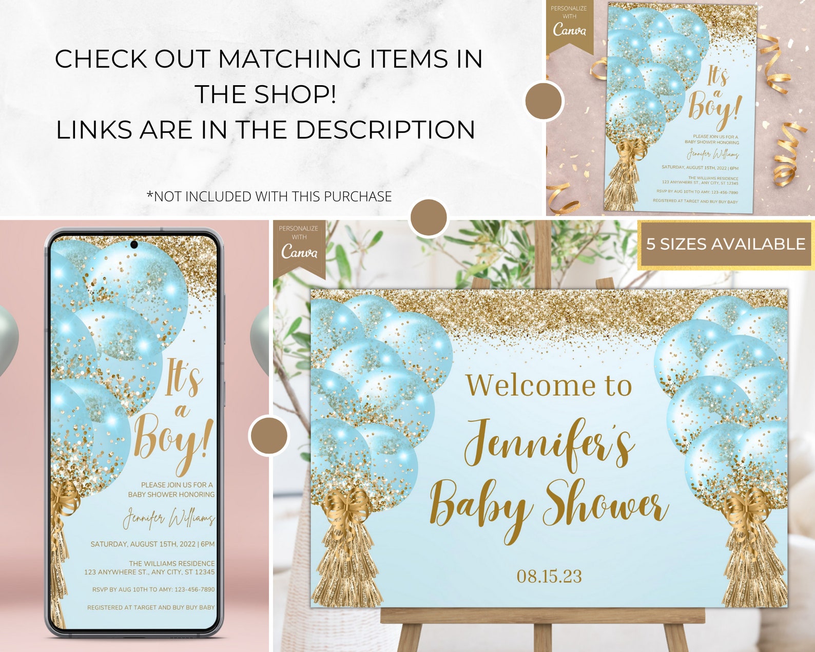 Printable Boy Baby Shower Welcome Sign Editable Baby Shower - Etsy