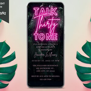 Digital Tropical Talk Thirty to Me 30th Birthday Invitation - Etsy