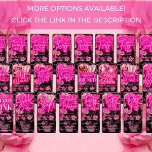 Digital Any Age Shades of Pink Birthday Party Invitation, Electronic Text Evite, Pink Neon Floral, Editable Template, Instant Download, PF01 image 4