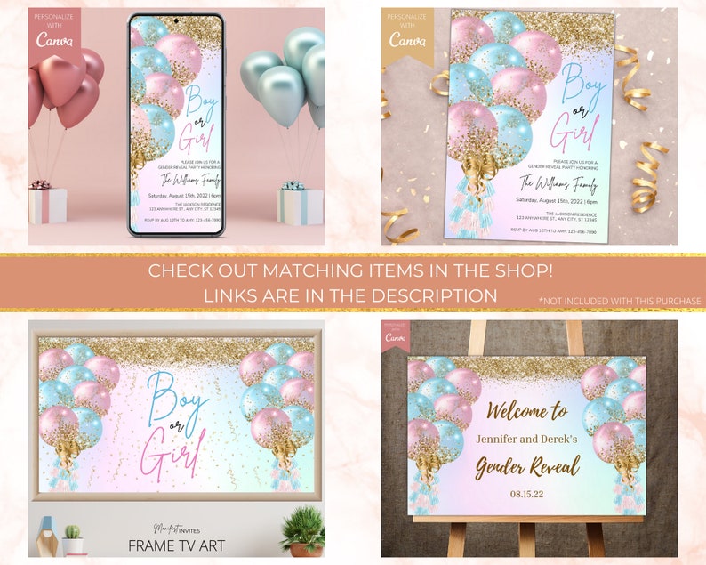 Digital Gender Reveal Invitation Electronic Gender Reveal Etsy