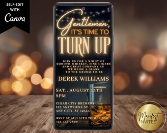 Digitale Herren Junggesellenparty Whisky-Einladung, Herren auftauchen, elektronischer Telefontext Evite, bearbeitbare Vorlage, Sofort-Download, WM42