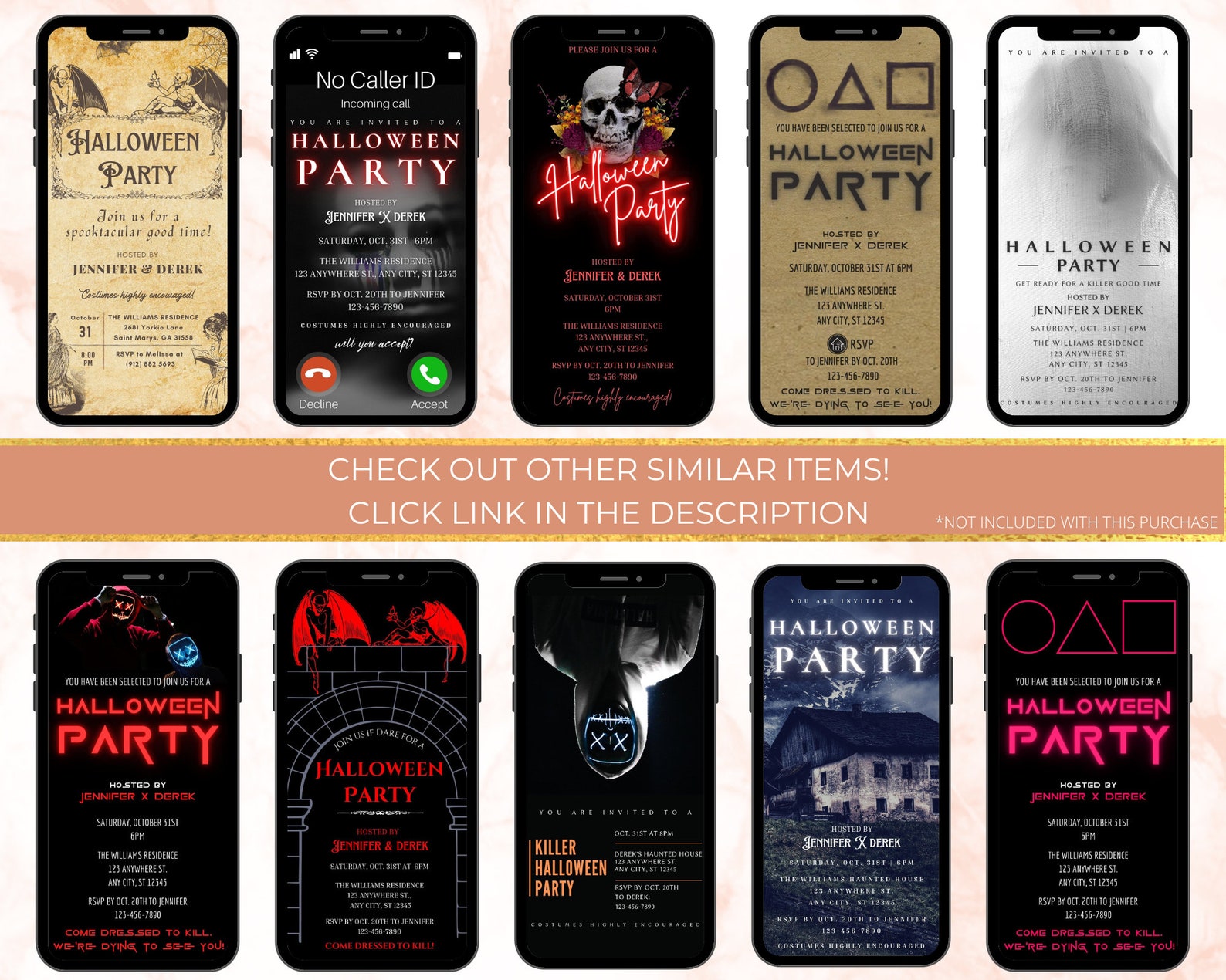 Digital Halloween Party Invitation Electronic Halloween Etsy