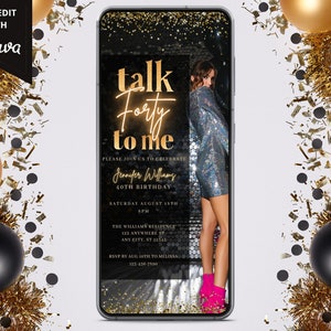 Digital Talk Forty to Me 40th Birthday Invitation Electronic - Etsy