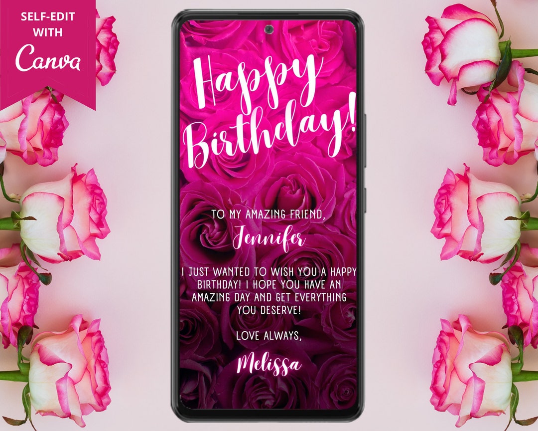 Electronic Happy Birthday Ecard, Digital Happy Birthday Card, Paperless