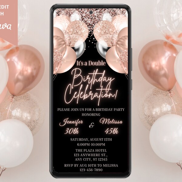 Joint Birthday Party Invitation Adults Etsy