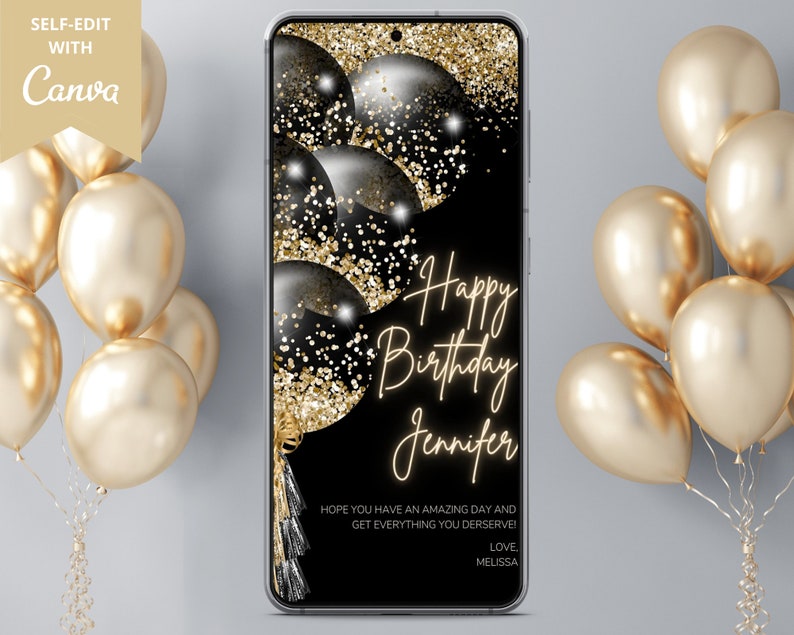 Electronic Birthday Card Digital Birthday Card Birthday Etsy