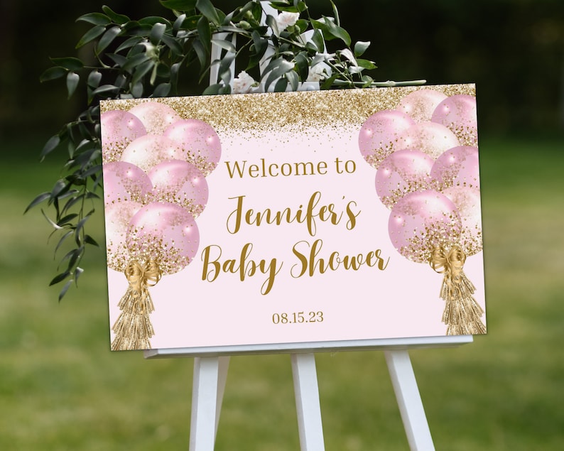 Printable Girl Baby Shower Sign Editable Baby Shower Etsy