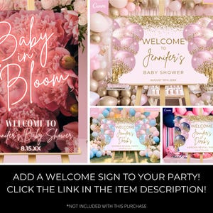 Digital It's a Girl Baby Shower Pink Gold Balloons Invitation, Glam Baby Shower, Electronic Text Evite, Editable Template, Instant Download image 4
