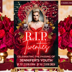 Editable RIP Twenties 30th Birthday Gothic Party Photo Welcome Sign Template, Death To My 20s, Printable Entrance Sign, Instant Download