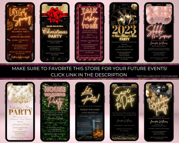 Electronic Kissing Her 20's Goodbye 30th Birthday Party Invitation, Digital Phone Evite, Neon Pink Teal, Editable Template, Instant Download