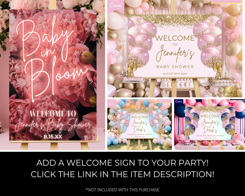 Digital It's a Boy Glam Blue Gold Glitter Balloons Baby Shower ...