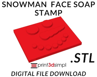 Sello de jabón con cara de muñeco de nieve (descarga digital STL) ¡Imprima en 3D sus propios sellos de jabón!