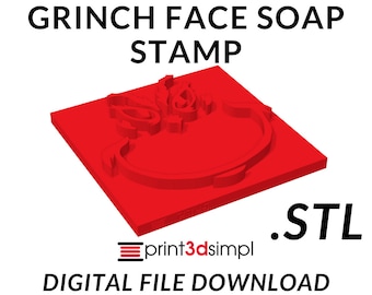 Sello de jabón Grinch Face (Descarga digital STL) ¡Imprime en 3D tus propios sellos de jabón!