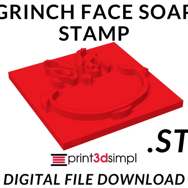 Sello de jabón Grinch Face (Descarga digital STL) ¡Imprime en 3D tus propios sellos de jabón!