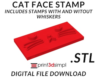 Sello de jabón con cara de gato (descarga digital STL) ¡Imprima en 3D sus propios sellos de jabón!