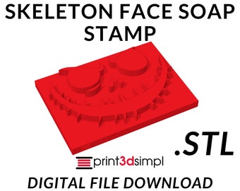 Sello de jabón con cara de esqueleto (descarga digital STL) ¡Imprima en 3D sus propios sellos de jabón!