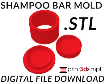 Molde de barra de champú de forma clásica (descarga digital STL, 3 tamaños) ¡Imprima en 3D sus propios moldes!