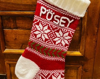 Christmas Knitting Pattern | Extra-Large Stocking Pattern | Jumbo Knit Snowflake Stocking | Fair Isle Knitting Pattern | Santa | Xmas