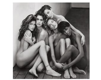 Vintage Photography,&#39;Stephanie, Cindy, Christy, Tatjana, Naomi&#39;, Bathroom Wall Decor,NO Frame