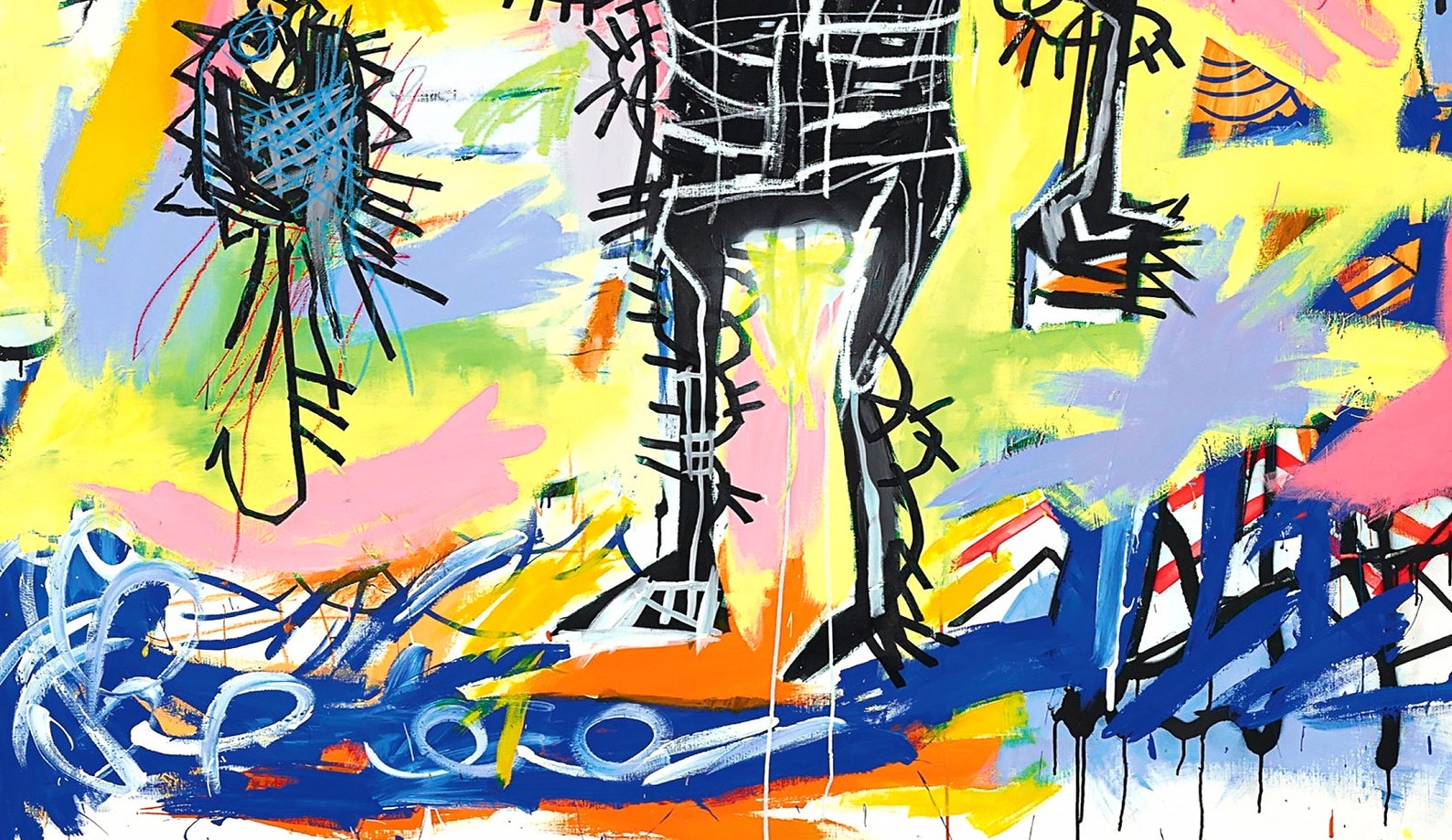 FishingJean Michel Basquiat Wall Art Canvas Painting Etsy