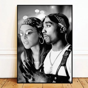 Aaliyah And TupacWall Art Canvas Painting , Bathroom Wall Decor,NO Frame