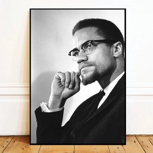 Malcom X Wall Art Canvas Painting Poster, Bathroom Wall Decor,NO Frame