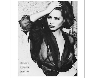 Vintage Photos,&#39;Christy Turlington Italia&#39;,Wall Art Canvas Painting, Bathroom Wall Decor,NO Frame