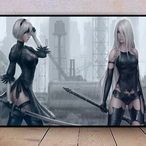 Nier Automata 2B Wall Art Canvas Painting Poster, Bathroom Wall Decor,NO Frame
