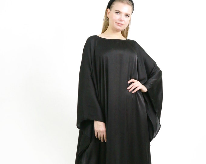 Black Silk Kaftan Long Dress Silk Kaftan Black Kaftan Silk - Etsy