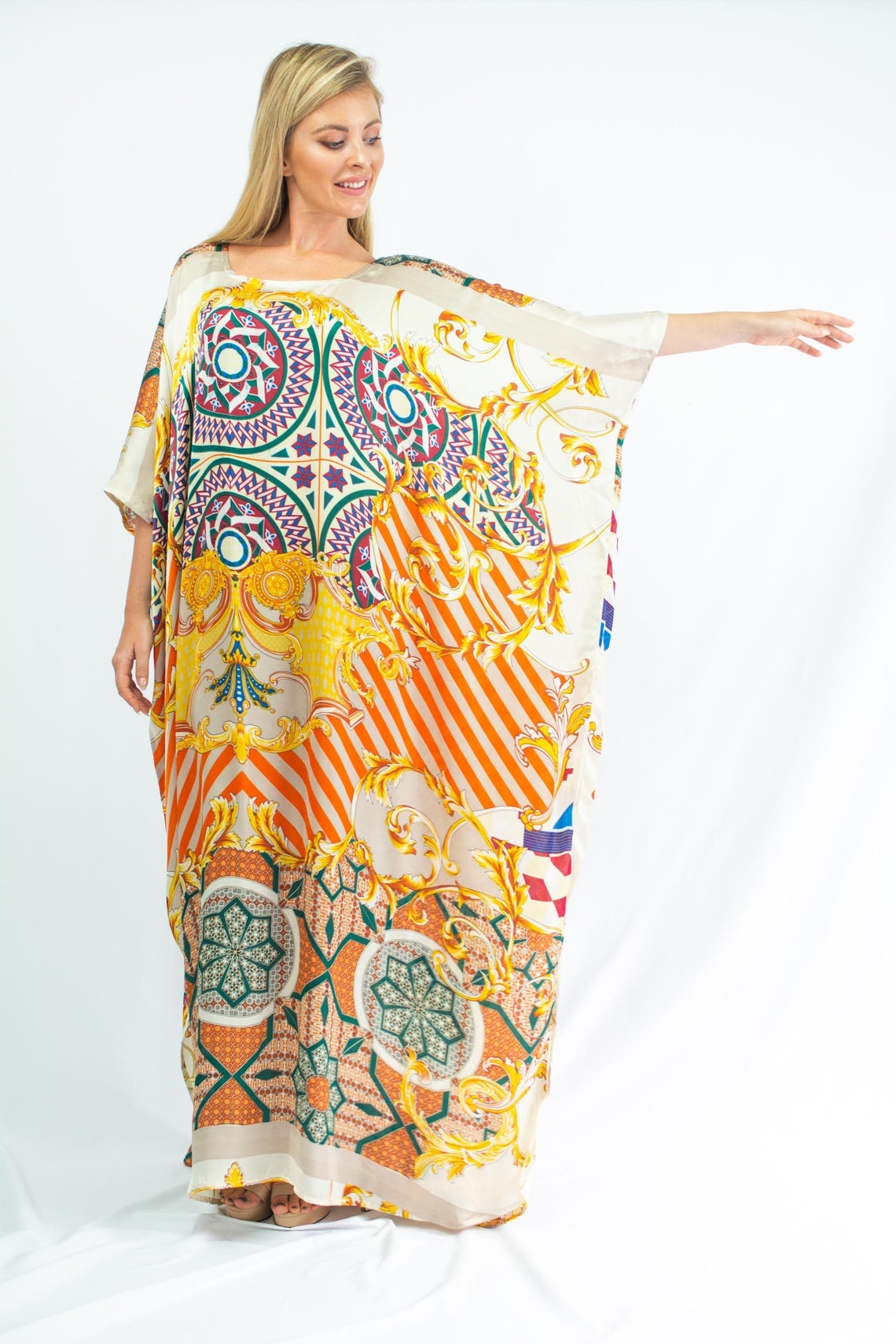 silk caftan plus size