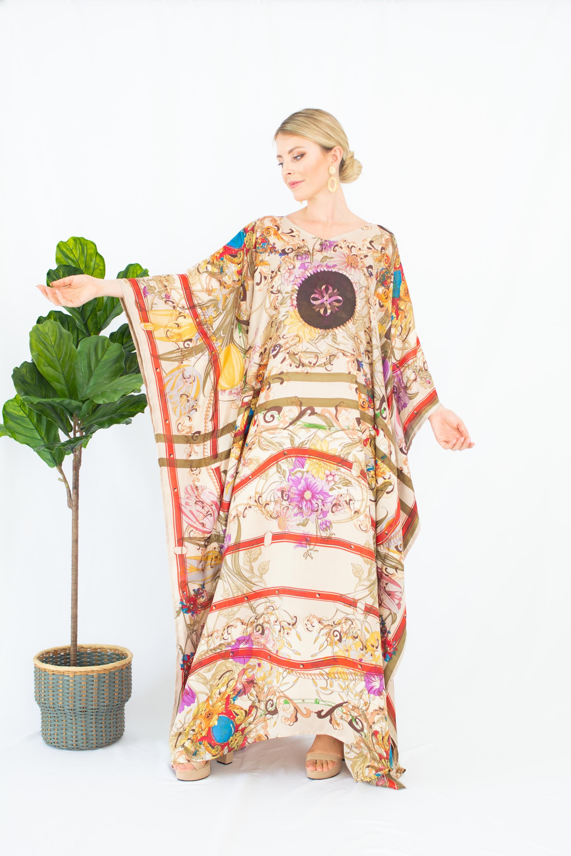 Royal Silk Kaftan Maxi Dress Luxury Silk Caftan Moroccan Etsy